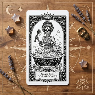 Tarot Mystical Boho Dog Groomer Business Card
