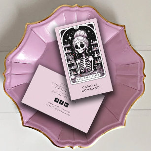 Tarot Nail Technician Pink Business Card