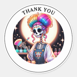 Tarot Nail Technician Thank You Classic Round Sticker
