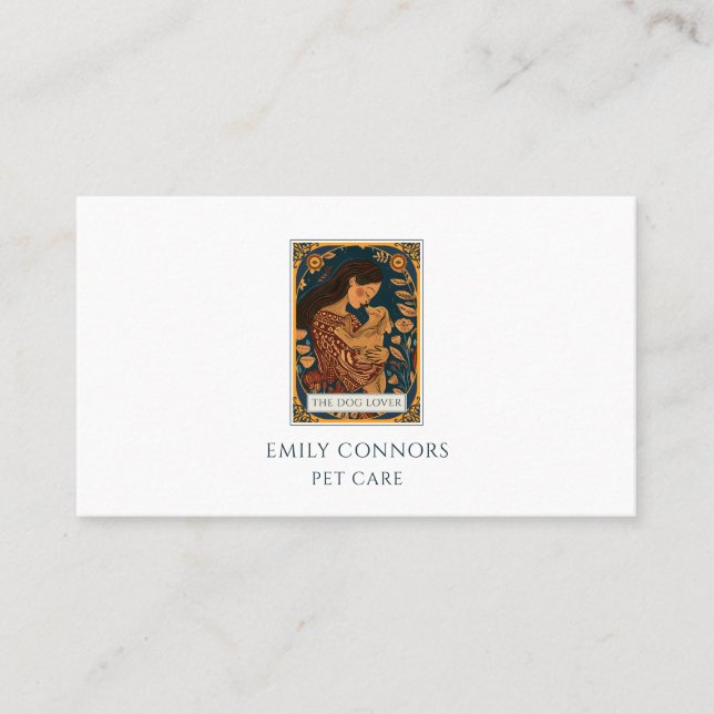 Tarot Pet Care Illustrated Business Card (Front)