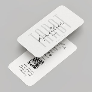 Tarot Reader Astrologer Psychic Elegant White Business Card