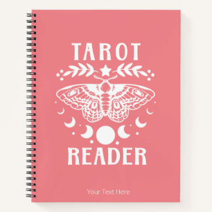 Tarot Reader Moon Phase Moth Stars Notebook