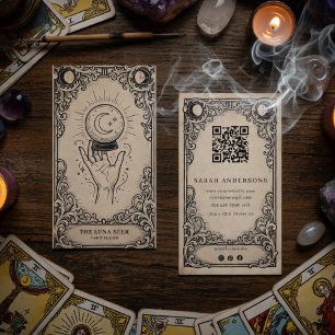 Tarot Reader   Vintage Celestial Mystic Fortune  Business Card