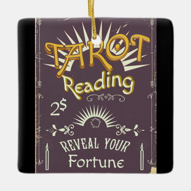 Tarot Reader vintage print Ceramic Ornament (Front)