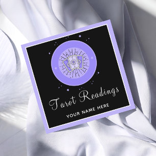 Tarot Reading Fortune Teller Purple & Black Mystic Square Business Card