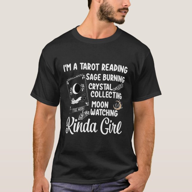 Tarot Reading Moon Phases Crystal Sage Burning Mys T-Shirt (Front)