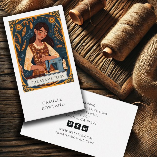 Tarot Seamstress Business Card (Creator Uploaded)