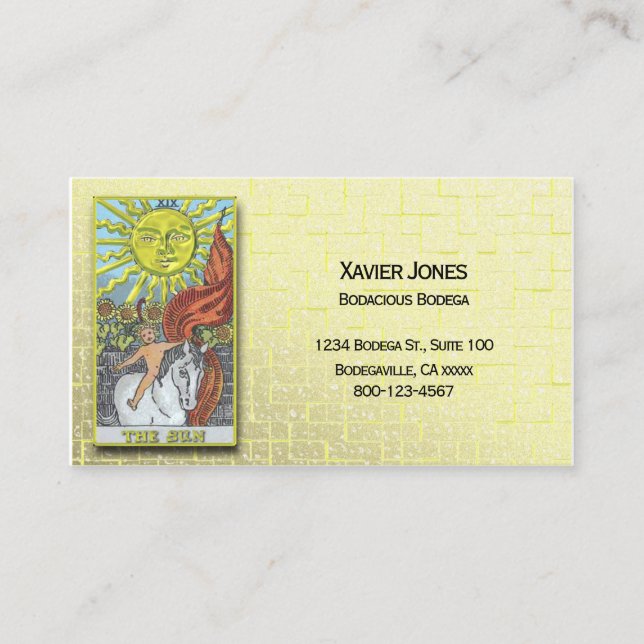 Tarot Sun personalised business card (Front)