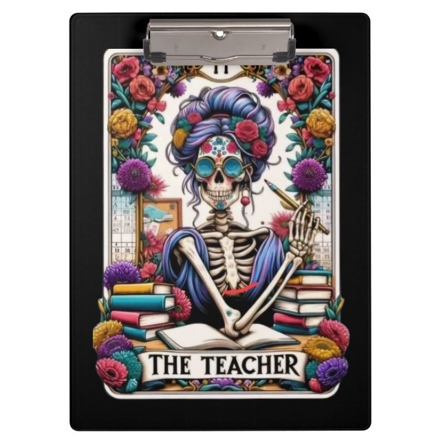 Tarot Teacher Skeleton – Mystical Skeleton Clipboard (Front)