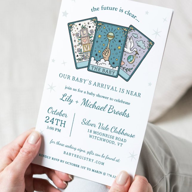 Tarot Themed Gender Neutral Baby Shower Invitation (Creator Uploaded)