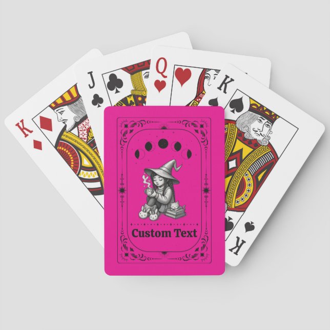Tarot Whimsical Zodiac Witch Celestial Moon Magic Playing Cards (Back)