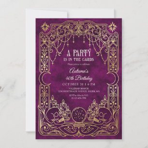 Tarot Witchy Halloween Birthday Party Invitation