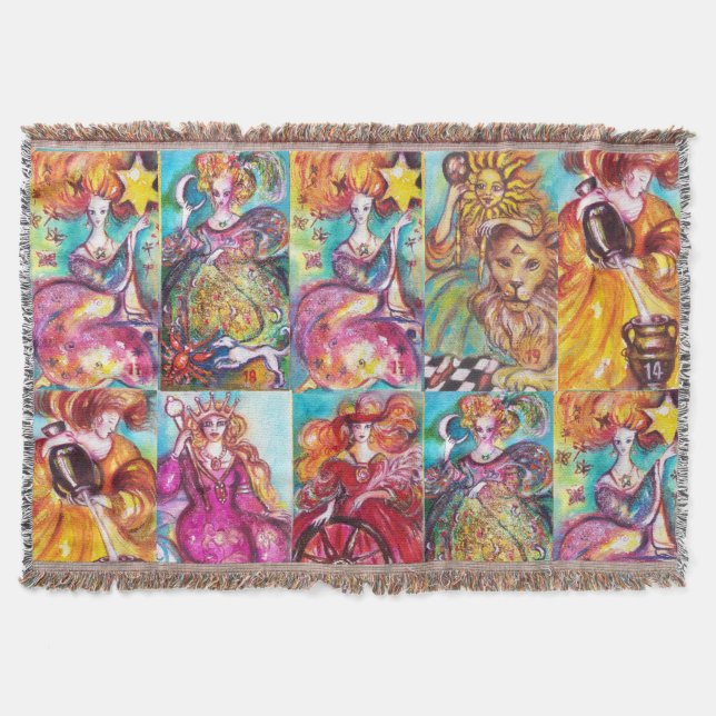 TAROTS OF THE LOST SHADOWS /STAR,MOON,SUN,EMPRESS THROW BLANKET (Front)