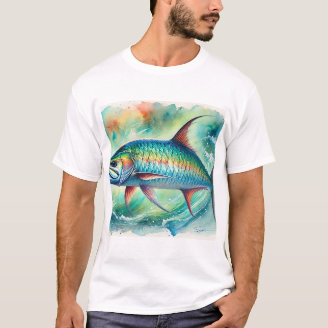 Tarpon fish 051024AREF147 - Watercolor T-Shirt (Front)