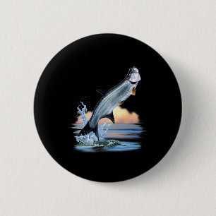 Tarpon Fish Fresh Water Wildlife Hunting Fishing A 6 Cm Round Badge