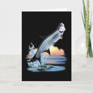 Tarpon Fish Fresh Water Wildlife Hunting Fishing A Card