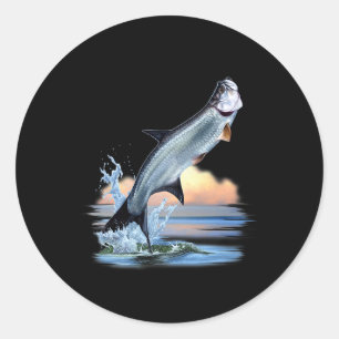 Tarpon Fish Fresh Water Wildlife Hunting Fishing A Classic Round Sticker