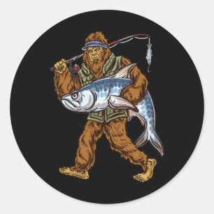 Tarpon Fishing Bigfoot Fishermen Classic Round Sticker