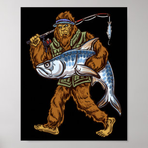 Tarpon Fishing Bigfoot Fishermen Poster