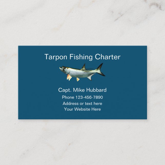 Tarpon Fishing Boat Captain Business Card (Front)