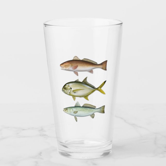 Tarpon, Red Drum, Sea Trout Drink Glass (Front)