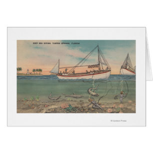 Tarpon Springs, FL - View of Boat & Deep Sea