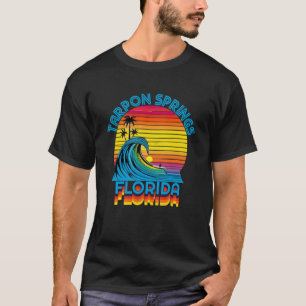 Tarpon Springs Florida Retro Throwback Surf & Beac T-Shirt