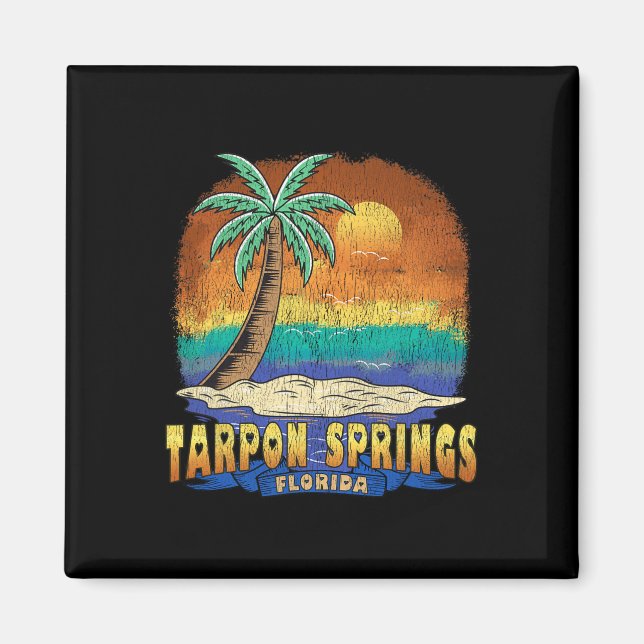 Tarpon Springs Florida Vintage Distressed Souvenir Magnet (Front)