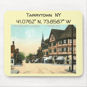 Tarrytown NY Map Coordinates Vintage Style Mouse Pad