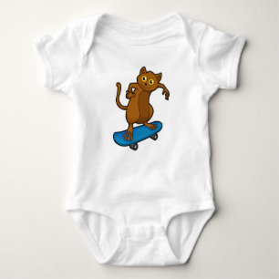 Tarsier as Skater with Skateboard Baby Bodysuit