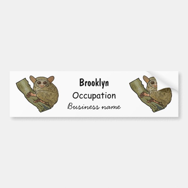 Tarsier cartoon illustration bumper sticker (Front)