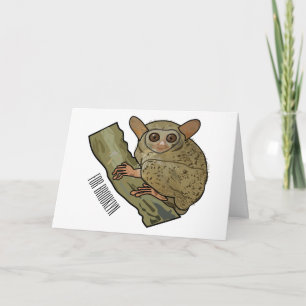 Tarsier cartoon illustration  card