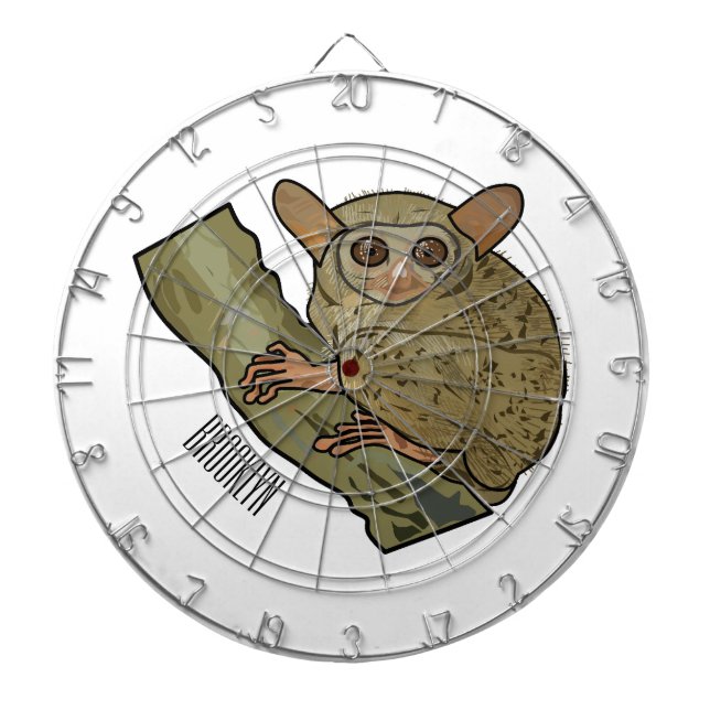 Tarsier cartoon illustration  dartboard (Front)