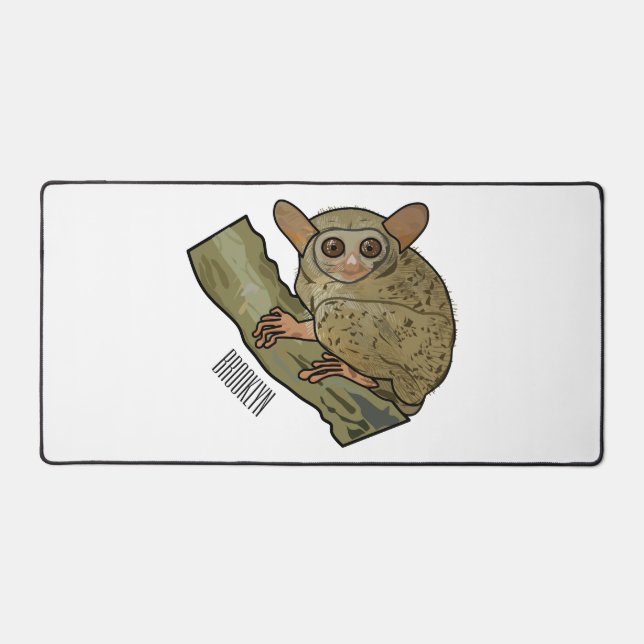 Tarsier cartoon illustration  desk mat (Front)