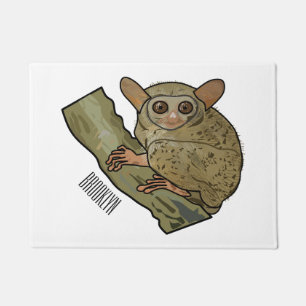 Tarsier cartoon illustration doormat