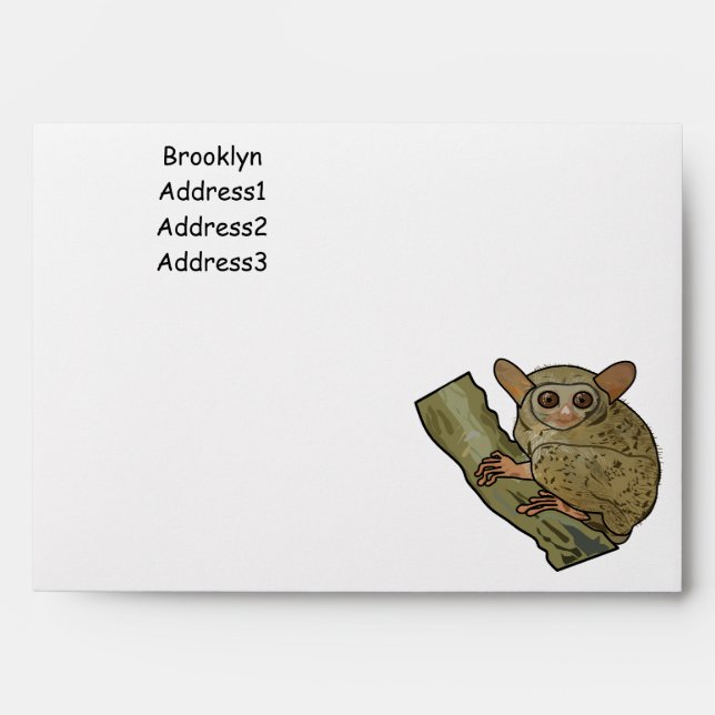 Tarsier cartoon illustration envelope (Front)