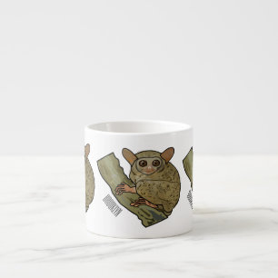 Tarsier cartoon illustration  espresso cup