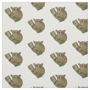 Tarsier cartoon illustration fabric