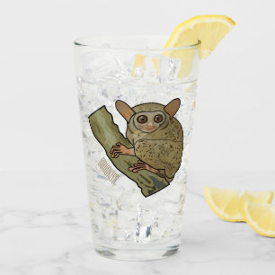 Tarsier cartoon illustration glass