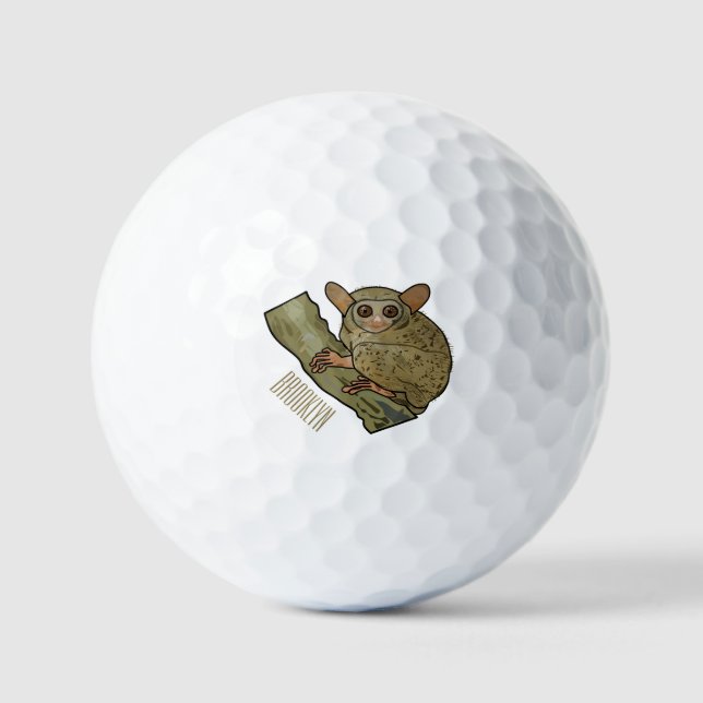 Tarsier cartoon illustration  golf balls (Front)