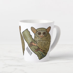 Tarsier cartoon illustration latte mug