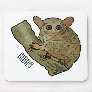 Tarsier cartoon illustration mouse pad