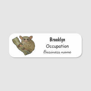 Tarsier cartoon illustration name tag