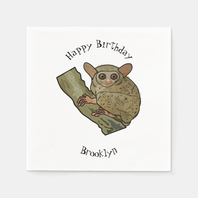 Tarsier cartoon illustration  napkin (Front)