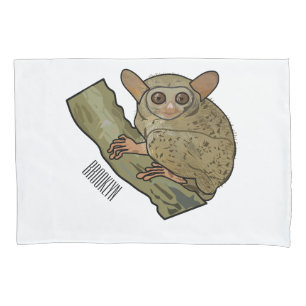 Tarsier cartoon illustration pillowcase