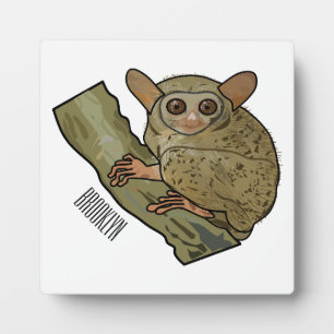 Tarsier cartoon illustration plaque