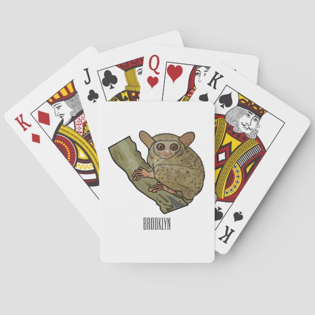 Tarsier cartoon illustration playing cards (Back)