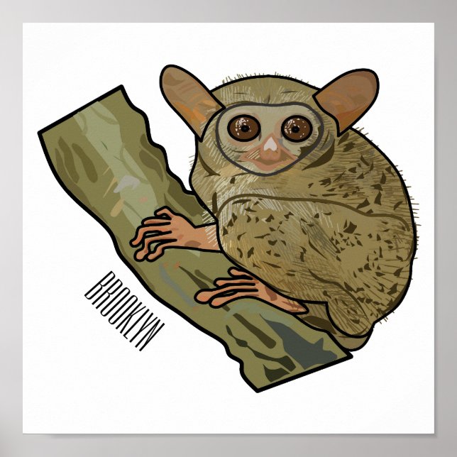 Tarsier cartoon illustration  poster (Front)
