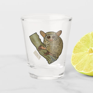 Tarsier cartoon illustration shot glass