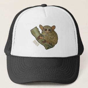 Tarsier cartoon illustration  trucker hat